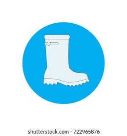 Rubber boots icon, white on a blue background