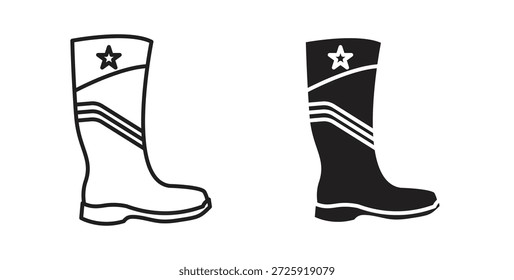 Rubber Boots icons. Vector linear icon isolated on white background.