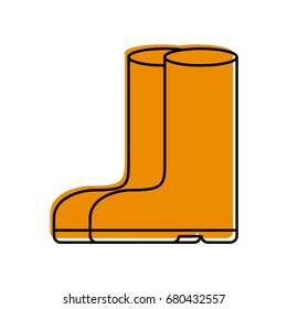 rubber boots isolated icon