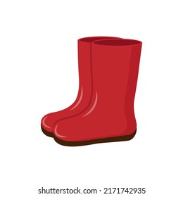 Rubber boots isolated on white background, vector illustration