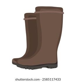 Rubber boots. Isolated on white background. Vector illustration