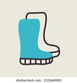 Rubber boots isolated vector icon. Graph symbol for agriculture, garden and plants web site and apps design, logo, app, UI