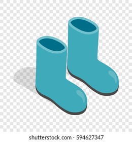 Rubber boots isometric icon 3d on a transparent background vector illustration