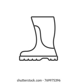 Rubber boots line icon.