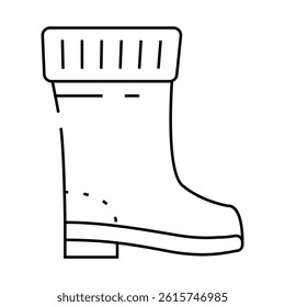 rubber boots line icon vector. rubber boots sign. isolated contour symbol black illustration