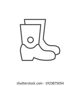 Rubber boots line outline icon