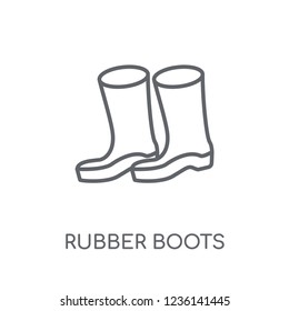 Rubber Boots linear icon. Modern outline Rubber Boots logo concept on white background from Construction collection. Suitable for use on web apps, mobile apps and print media.