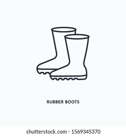 Rubber Boots outline icon. Simple linear element illustration. Isolated line Rubber Boots icon on white background. Thin stroke sign can be used for web, mobile and UI.