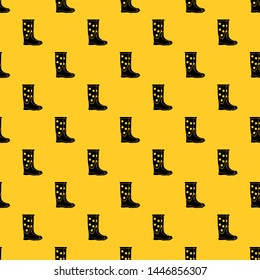 Rubber boots pattern seamless vector repeat geometric yellow for any design