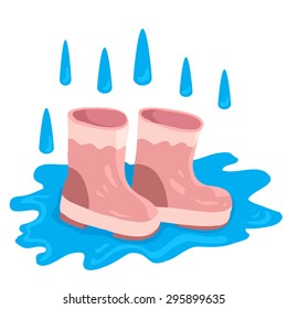 rubber boots pink