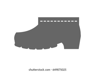 Rubber boots, protective shoes. Flat icon or object of clothing to design.