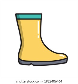 Rubber boots, simple gardening icon in trendy line style isolated on white background for web apps and mobile concept. Vector Illustration EPS10