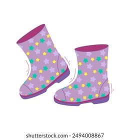 Rubber boots, star pattern. Vector