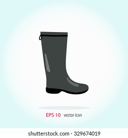 Rubber boots vector icon.