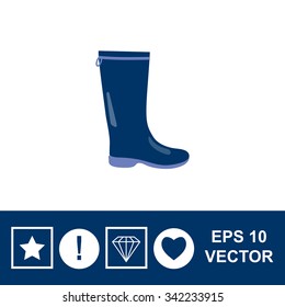 Rubber boots vector icon.