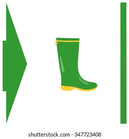 Rubber boots vector icon.