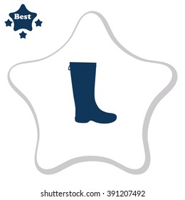 Rubber boots vector icon.