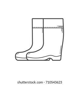 Rubber boots. Vector icon illustration
