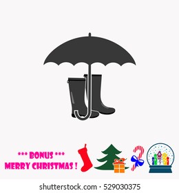 Rubber boots  vector illustration.
