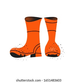 Botas de goma. Ilustración vectorial en fondo blanco.