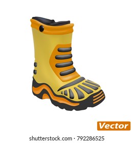 rubber boots vector isolated on white background photorealism