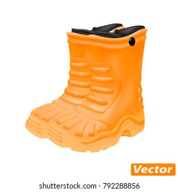 rubber boots vector isolated on white background