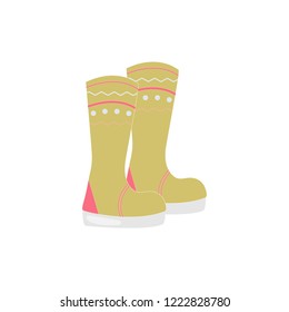 RUBBER BOOTS in a vector style isolated. Vector for background, texture, wrapper pattern, frame or border. EPS 10