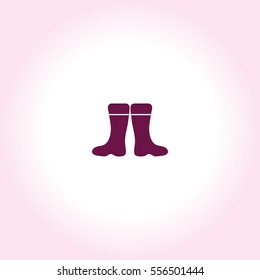 Rubber boots. Waterproof shoes  Vector Icon.