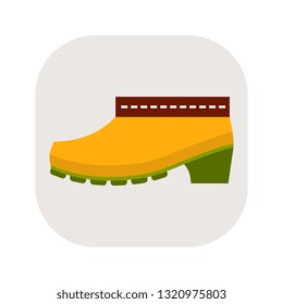 Rubber boots. Work clothes for construction, garden and rest. Flat icon or object on white background. Illustration
