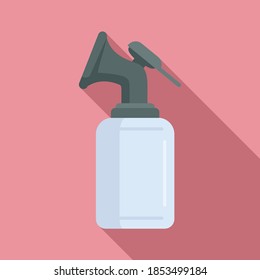 Icono de la bomba de pechos de goma. Ilustración plana del icono vector de la bomba mamaria de goma para el diseño web