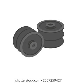 Rubber Bushings, Automotive Flat Illustration Isolated