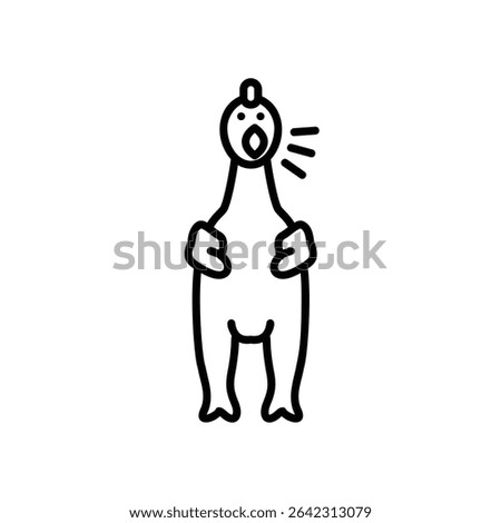 Rubber chicken icon that can make a sound when pressed for toys and pranks