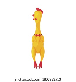 Rubber Chicken Toy For Dog Cartoon Style Vector Illustration On White Background