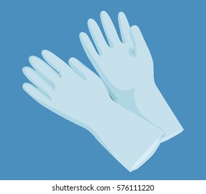 Rubber Cleaning Gloves Realistic Vector Illustration Isolated