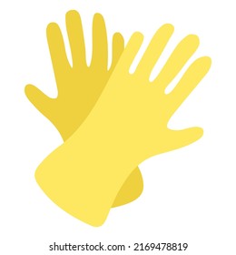Guantes de limpieza de caucho. Ilustración vectorial.