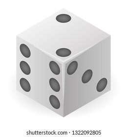 Rubber dice icon. Isometric of rubber dice vector icon for web design isolated on white background