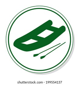 rubber dinghy vector icon