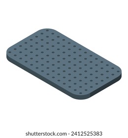 Rubber door mat icon isometric vector. Home floor. Step house front