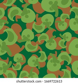 Rubber duck army pattern seamless. hunting Wood Toy Cartoon bird  background. military ornament. soldiers protective texture
