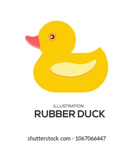 Rubber duck art icon. Rubber duck classic background. Rubber duck illustration concept. 