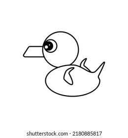 Rubber duck for bath sign. A toy