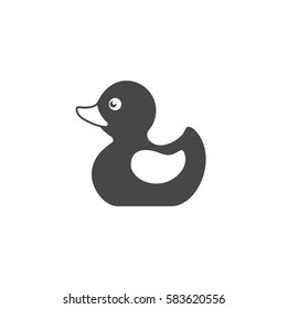 Rubber duck bath toy icon isolated on white background. Vector illustration