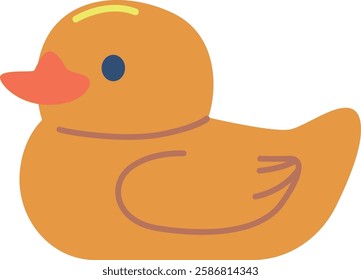 Rubber duck bath toy vector illustration