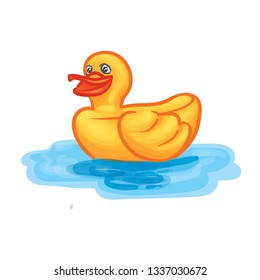 Rubber Duck Bath Toys Vector Illustration