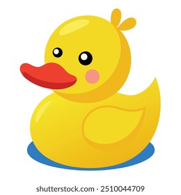 Pato de borracha. Banho amarelo bonitos brinquedos água engraçado jogos vetor pato desenhos animados ilustrações. Pato de borracha, pato bebê brinquedo