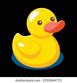 Pato de borracha. Banho amarelo bonitos brinquedos água engraçado jogos vetor pato desenhos animados ilustrações. Pato de borracha, pato bebê brinquedo