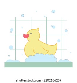 Rubber duck in the bathtub. vector illustration
