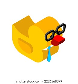 Rubber duck businessman. Rubber duck manager. Vector illustration