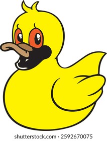 Rubber duck cartoon character vector