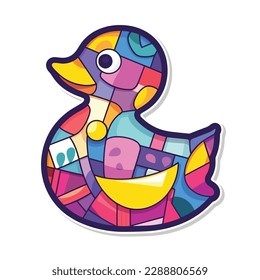 Ilustración vectorial de dibujos animados de pato de caucho aislados